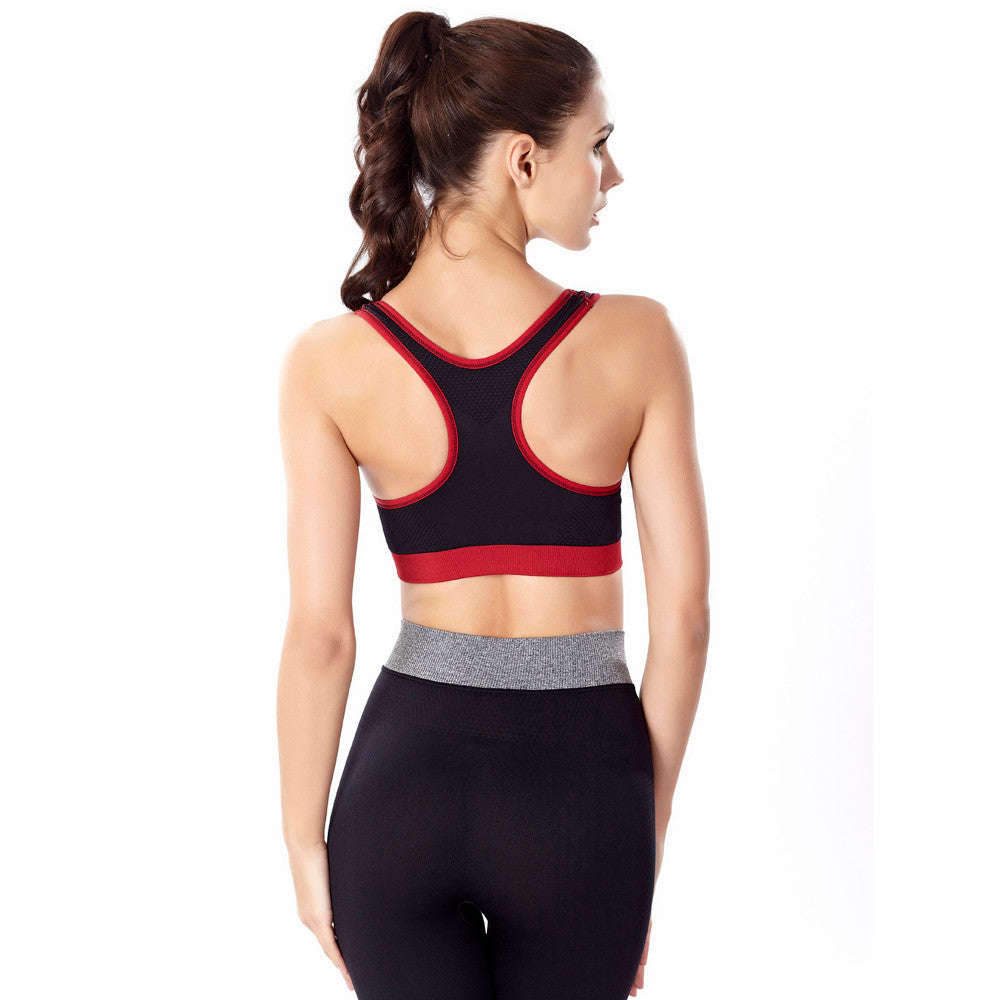 Women Push Up Wire Free Padded Anti-shock Sweat Sports Bra BK L - Black / M