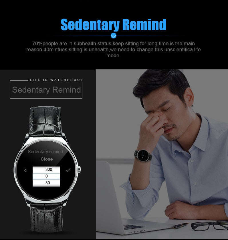 FBUS03 Smart Watch Heart-Rate Health-Mate For IOS/Android/iPhone - Black