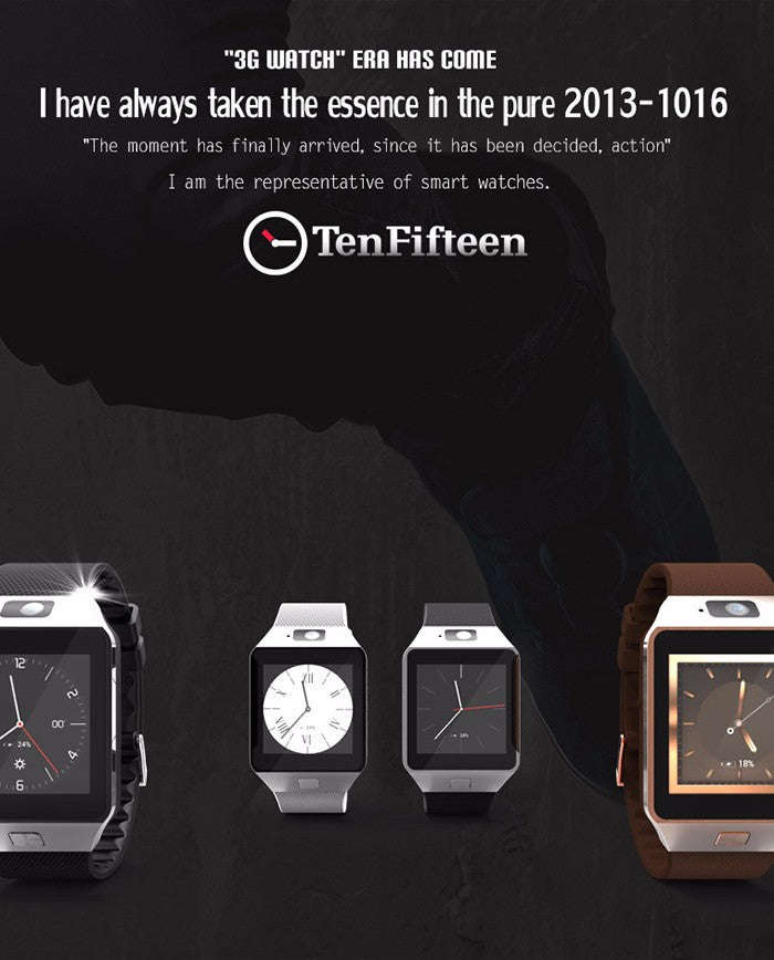 FBQW09 Full Android 3G/WiFi Smartwatch-Phone - Black