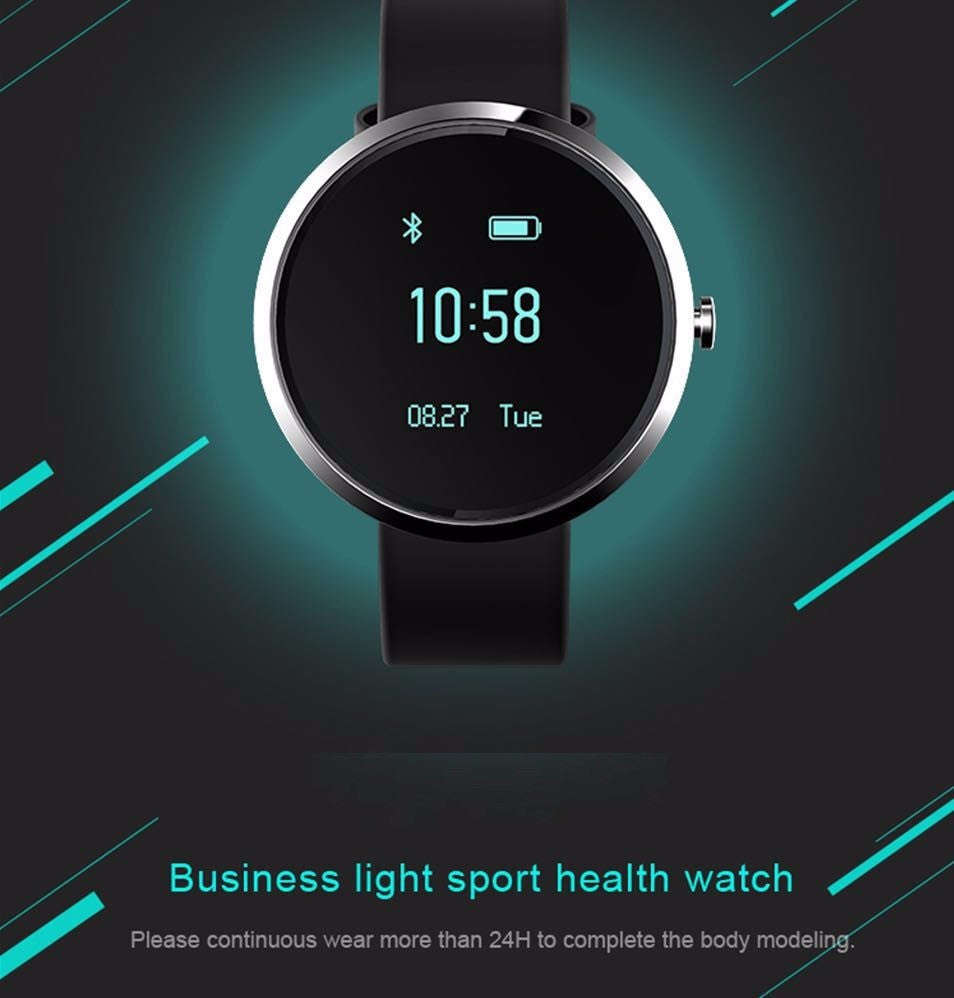 Blood Pressure Heart-Rate Smart Health Bracelet [FBH09] - Black Face/Black Strap