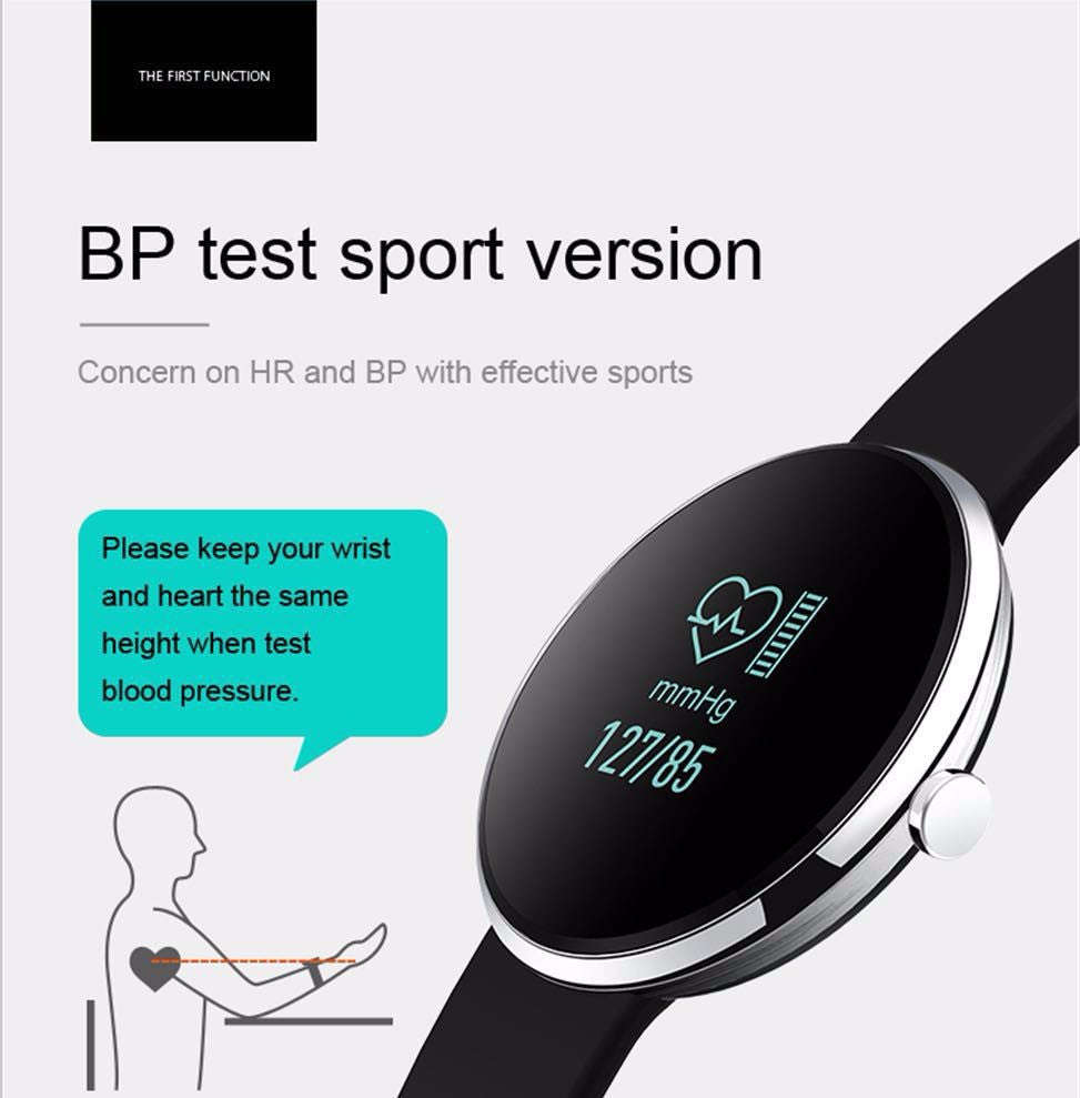 Blood Pressure Heart-Rate Smart Health Bracelet [FBH09] - Black Face/Black Strap