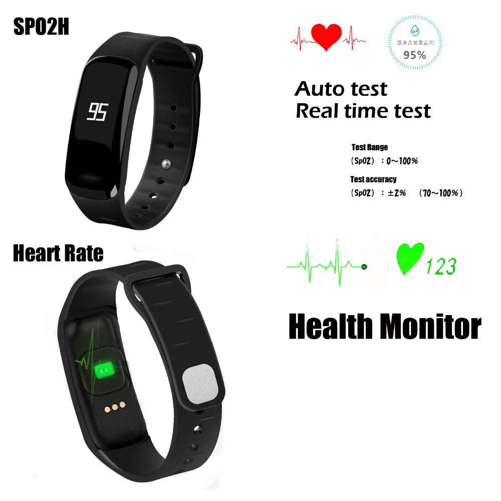 ***SPECIAL***** BLOOD PRESSURE + OXYGEN + HEART RATE HEALTH FITNESS TRACKER - Black