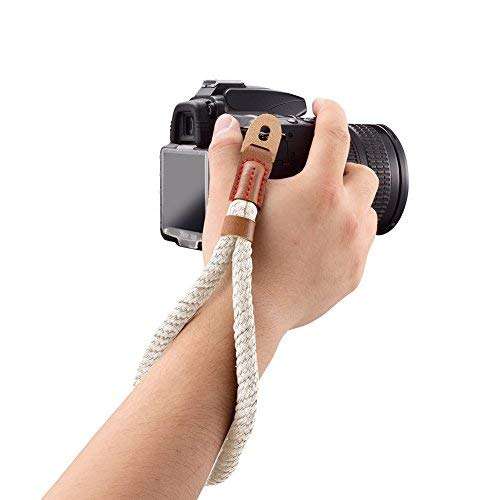Soft Cotton Camera Wrist Strap,Turpro Soft Cotton With Leather Camera Hand Wrist Strap String for So