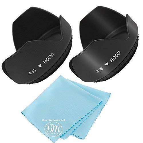 55mm and 58mm Digital Tulip Flower Lens Hood for Nikon D5600, D3400 DSLR Camera with Nikon 18-55mm f