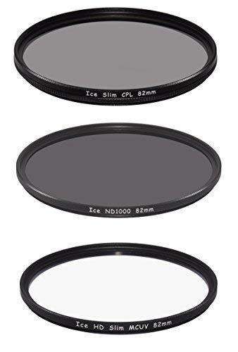 Set of 3 ICE 82mm Filter ND1000, UV & CPL Neutral Density ND 1000 82 10 Stop Optical Glass & Wallet