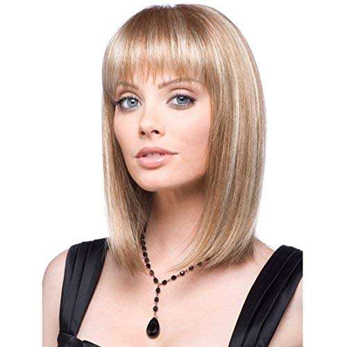 Yarui Short Blonde Hair Wig with Bangs Heat Resistant...