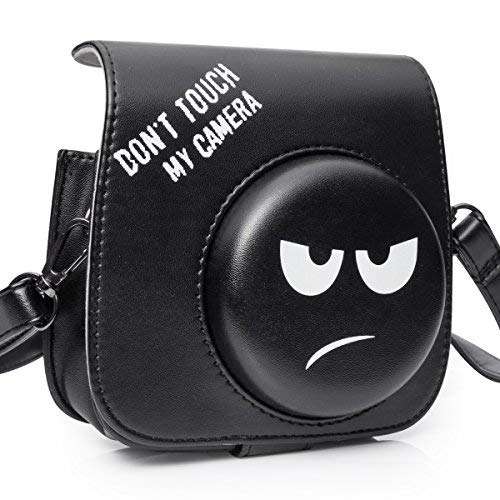 CAIUL Compatible Mini 8 Groovy Emoji Camera Case Bag for Fujifilm Instax Mini 8 8+ 9 Camera - Black,