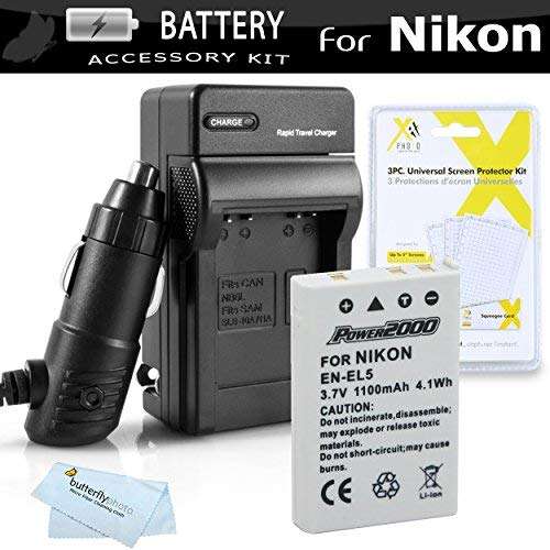 Battery And Charger Kit For Nikon P100 P500 P510 P520 P530 Digital Camera Includes Extended (1100 Ma