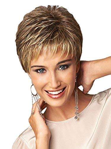 Short Pixie Cut Ladies wig Brown mixed Golden Blonde...