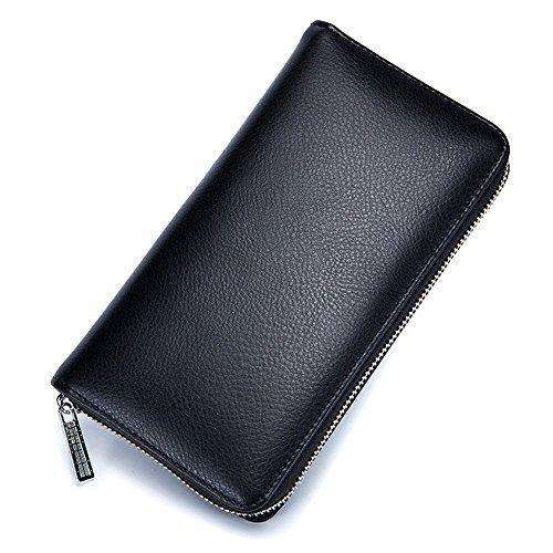 Genuine Leather RFID Blocking Credit Card Holder Long Wallet by 36 Cards Slot