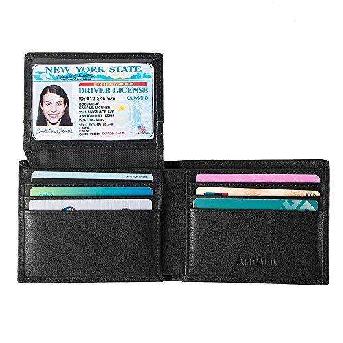 Genuine Leather RFID Blocking Wallets Mens Wallet Bifold