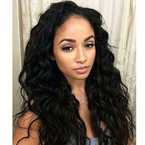 Lace Front Wigs For Women Long Curly Wavy Wig Natural...