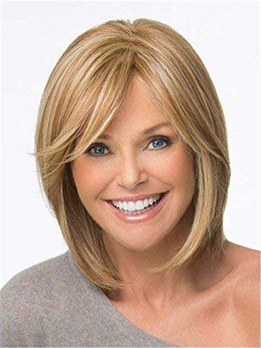 Women Wigs Ombre Blonde Short Straight Natural Heat...