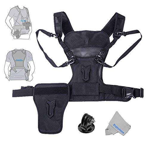 Fomito Multi Camera Carrying Chest Harness System Vest with Side Holster for Canon for Nikon for Pan
