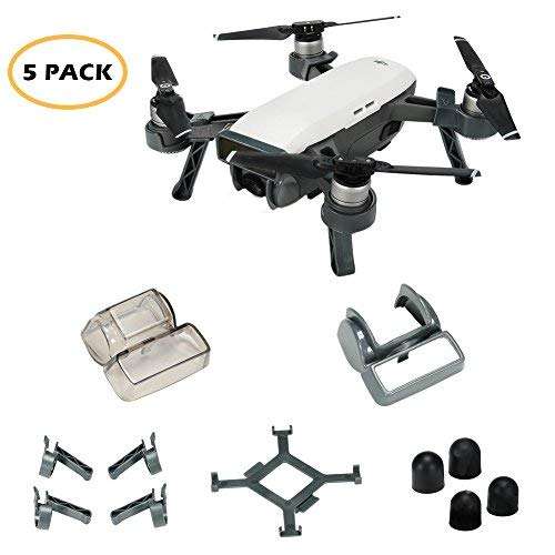 5PCS DJI Spark Accessories Kits, Including Landing Gear Leg, Lens Protector, Motor Protective Cover,