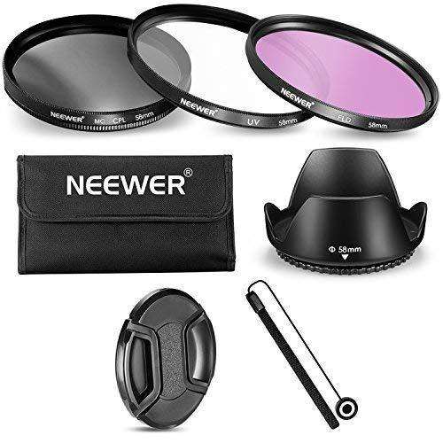 Neewer 58MM Lens Filter Accessory Kit for Canon Cameras with 58MM Lens, Includes Filter Kit+Carry Po