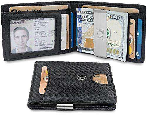 TRAVANDO Slim Wallet with Money Clip SEATTLE RFID Blocking Card Mini Bifold Men