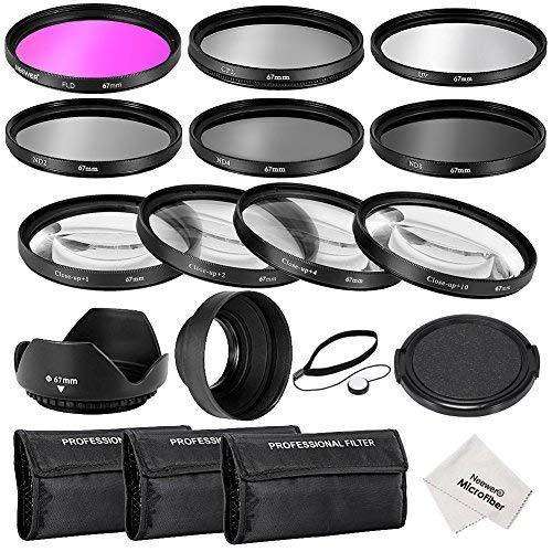 Neewer 67MM Complete Lens Filter Accessory Kit: UV,CPL,FLD Filters+Macro Close-up Filters (+1,+2,+4,