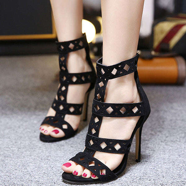 Elegant stylish black pumps shoes - 38 / Black