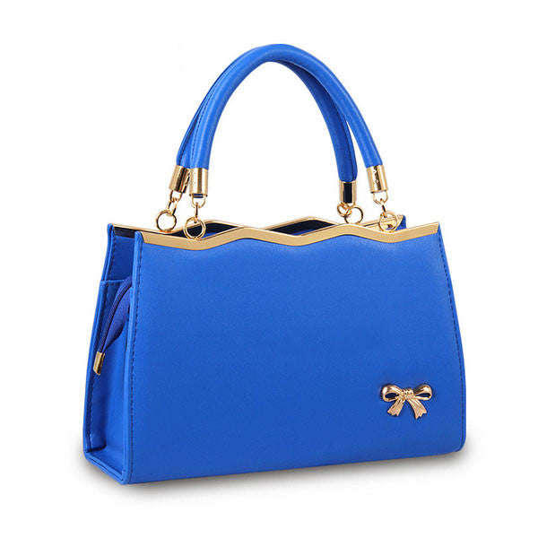 Stylish light goldenrod yellow handbag - S / Sky blue