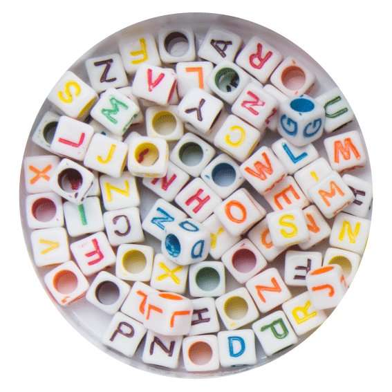Letter Beads - 300 PCS / White