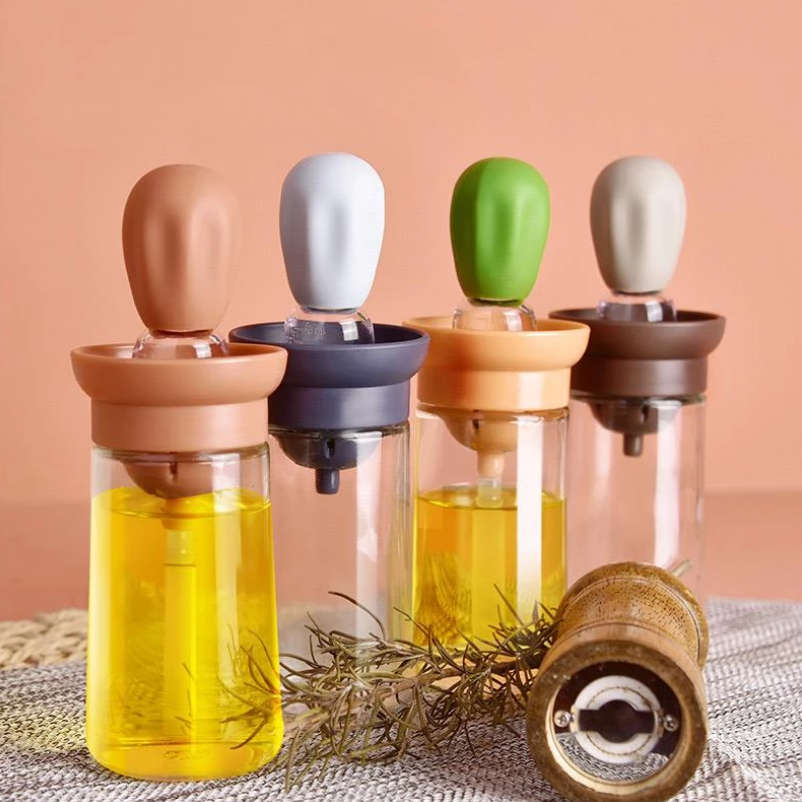 Silicone Push Type Oil Bottle Brush Kitchen Tool