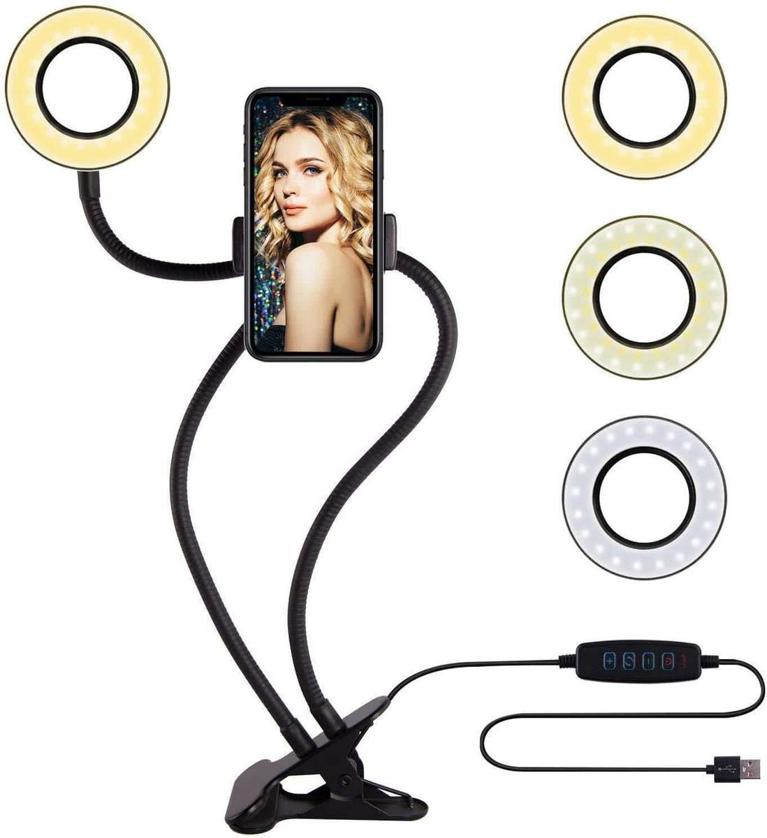 Professional Live Stream Selfie Ring Light and Cellphone stand