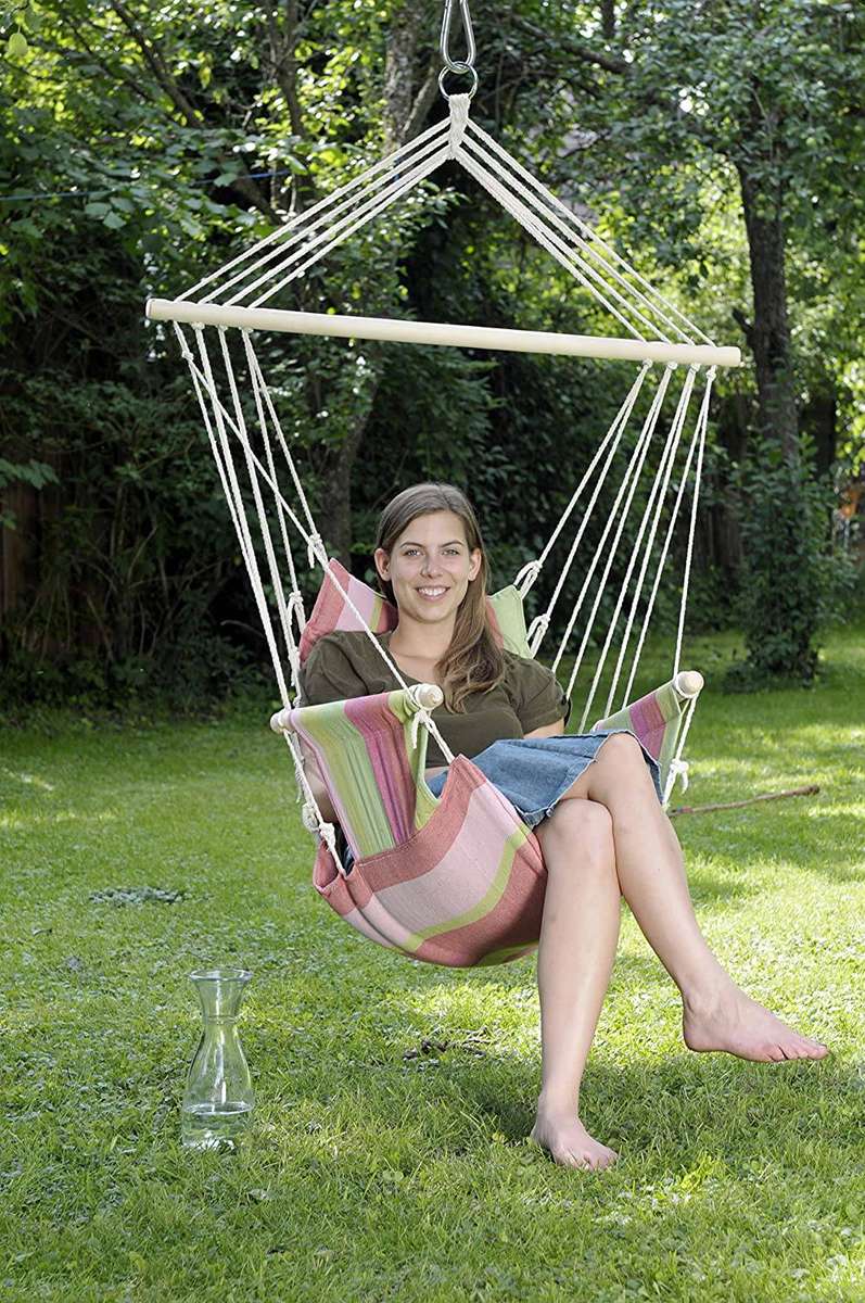 Hammock Chair - Brown and White