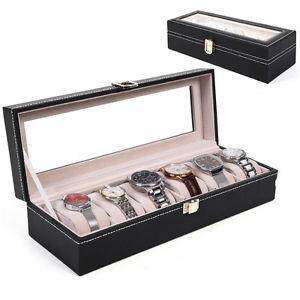6 Slot Leather Watch Box