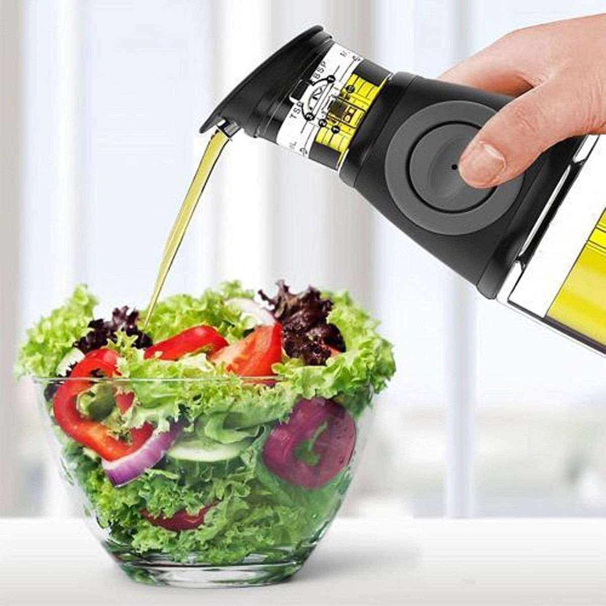 Press and Measure Oil/Vinegar Dispenser Bottle