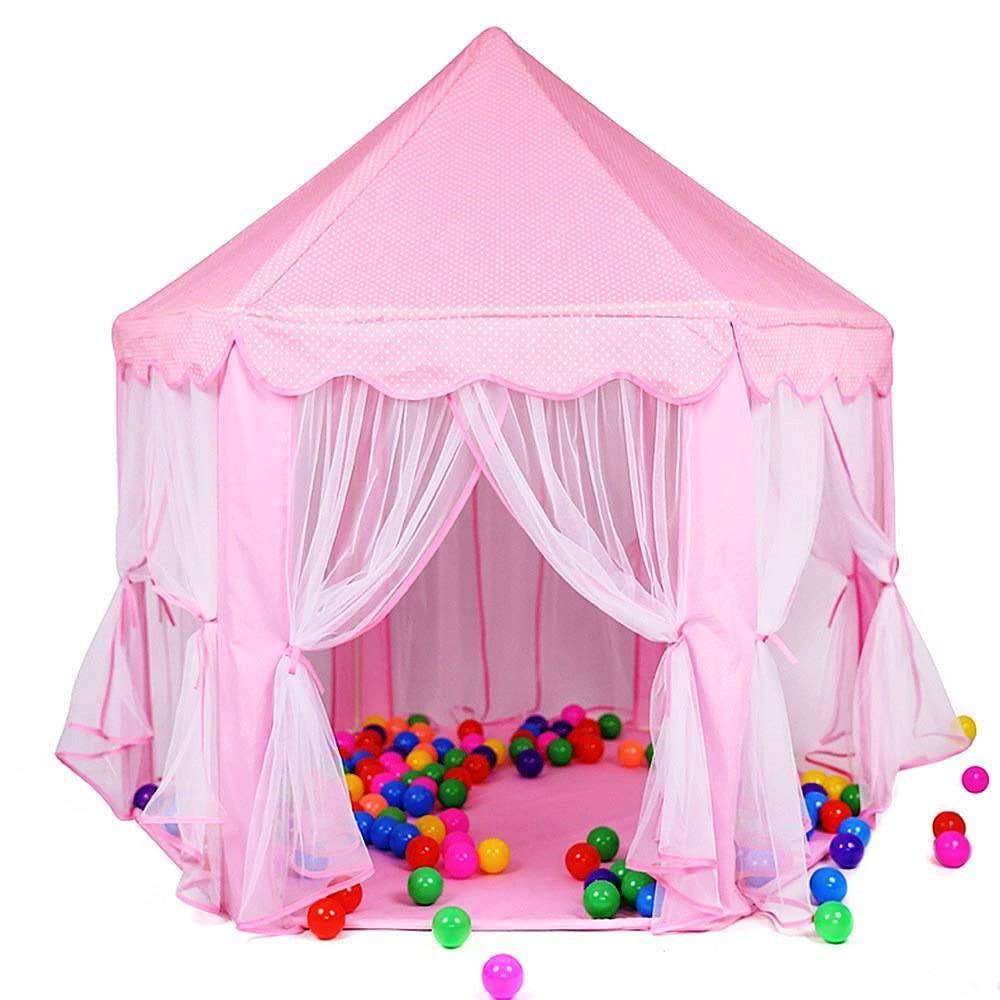 Kids Prince Princess Castle Play Tent - Pink