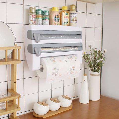 4 in 1 Kitchen Storage Shelf Paper Towel Holder