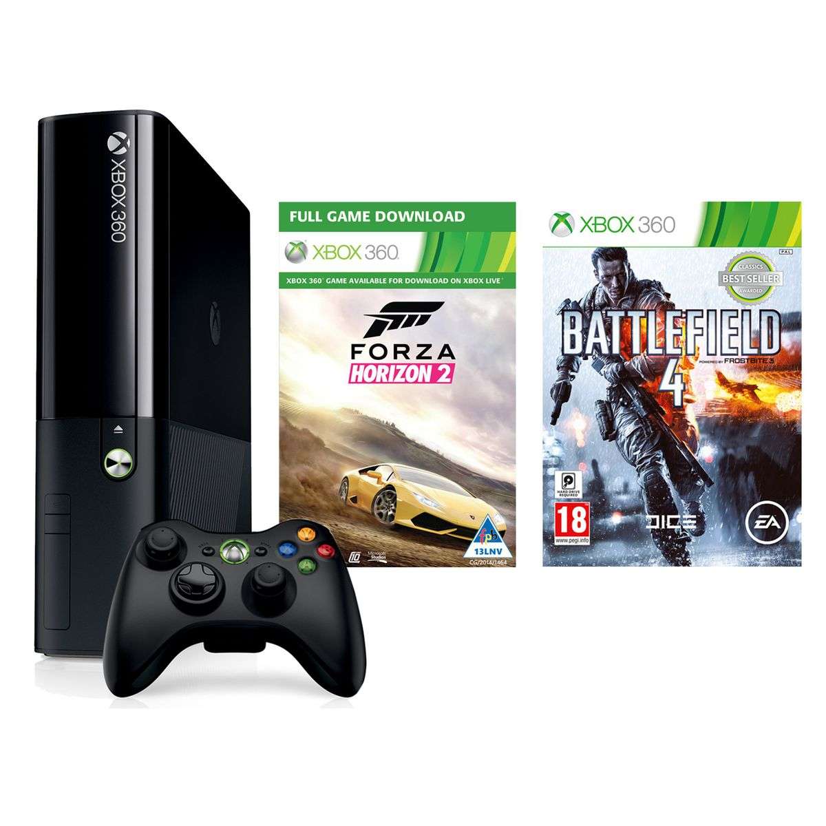 Xbox 360 500GB + Forza Horizon 2 DLT + Battlefield 4