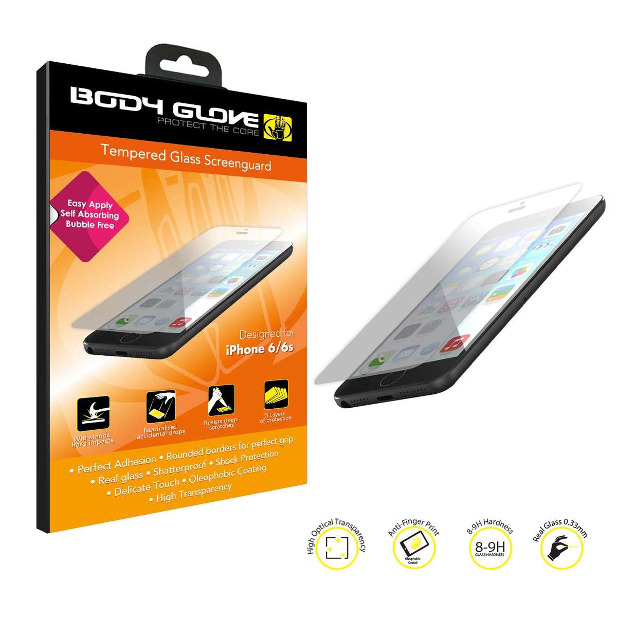 Body Glove Tempered Glass iPhone 6/6S - CLEAR