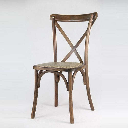 Cross Back Chairs - Wood Look Metal