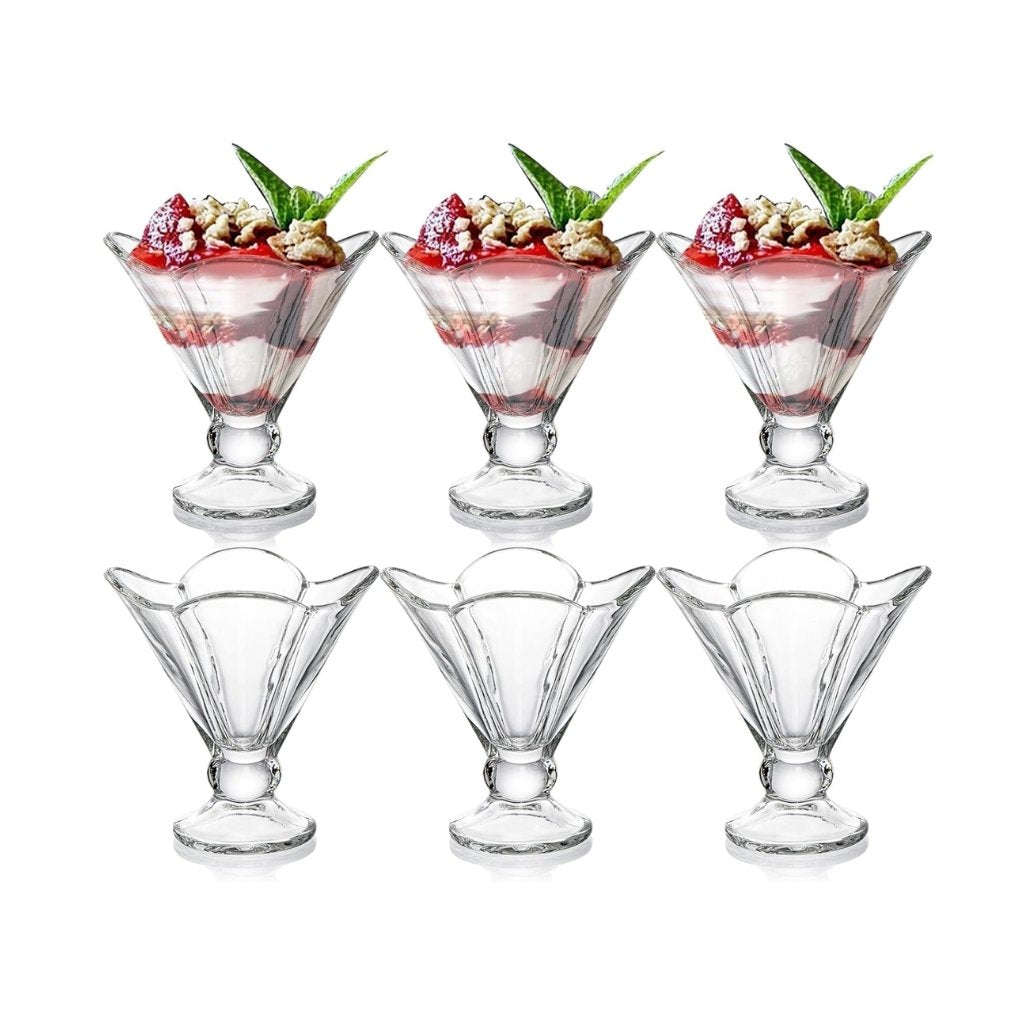 Glass Bowls - Flower Sundae Ice Cream 6's