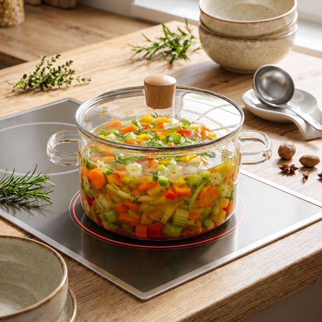 Cooking Pot - Transparent Glass - 3.5L