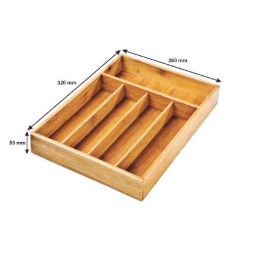 Bamboo Cutlery Holder / Drawer Divider - 5 Slot