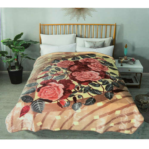 Blankets - Satin Gold 1Ply Queen size - 1PLY Rose 1