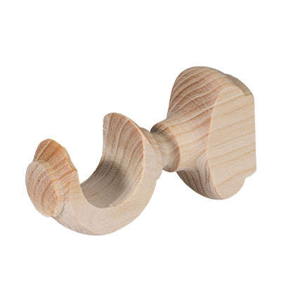 Rod Brackets - 34mm - Wooden - Single / Mahogany