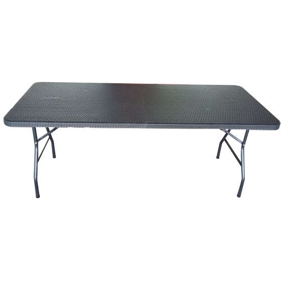 6 Seater Folding Rectangular Trestle Table - Bamboo/Rattan Finish