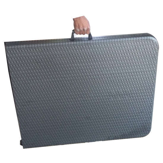 6 Seater Folding Rectangular Trestle Table - Bamboo/Rattan Finish