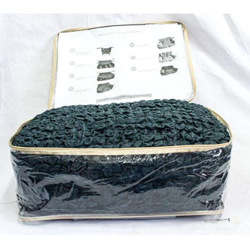 Sofa Covers - Stretch - 2+2+1+1 / charcoal / Frilled