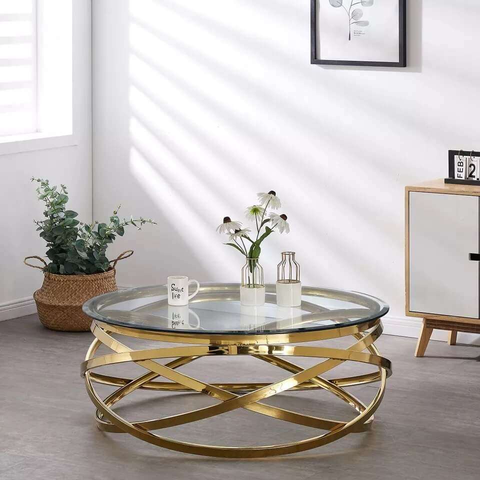 Side Table - Europa Table Round 60cm - Gold