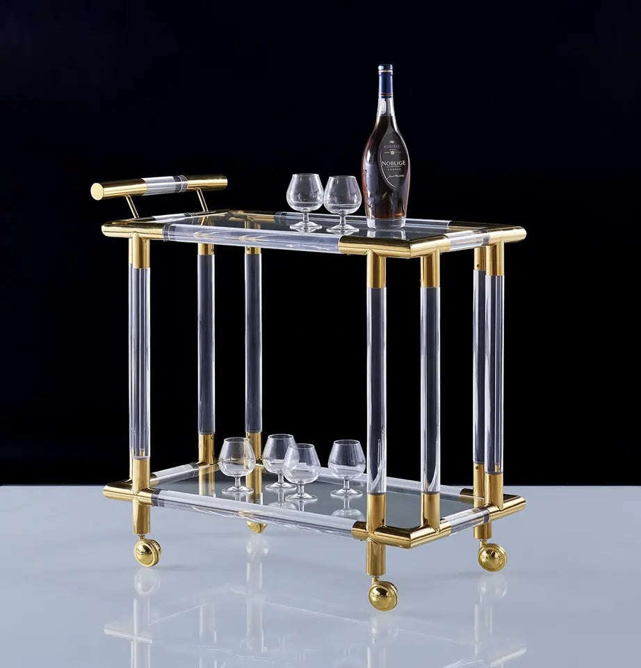 Dining Cart - Acrylic & Steel Rectangle