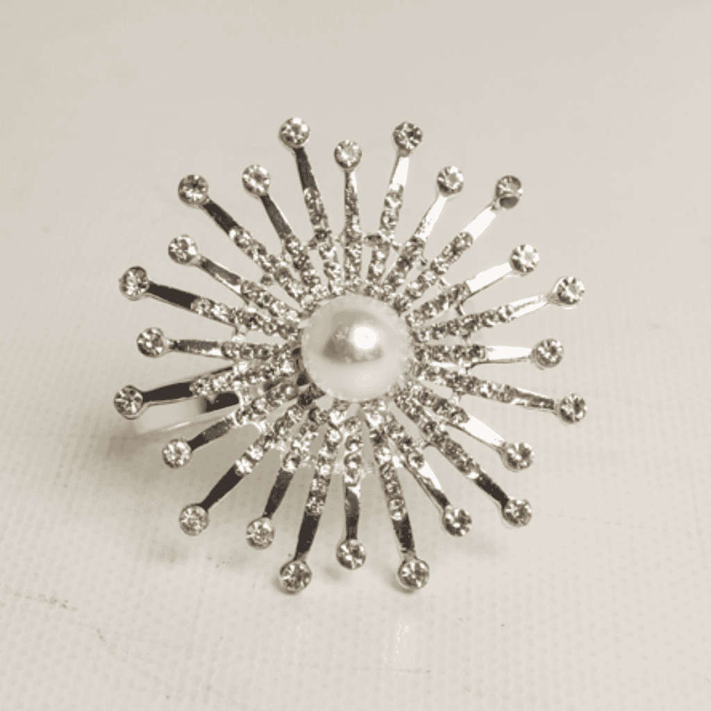 Napkin Rings - Floral 6 - Silver