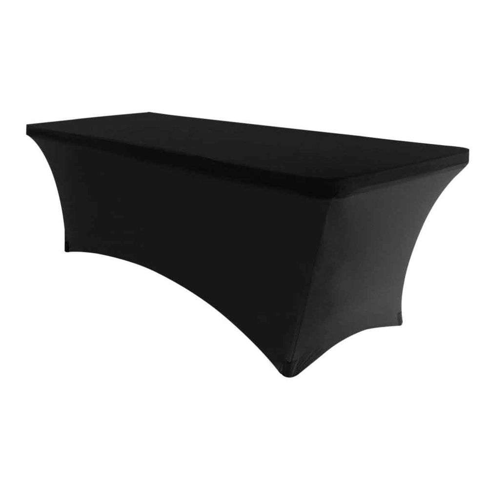 Stretch Table Cloth - Rectangular Bon Bon Fabric - Black
