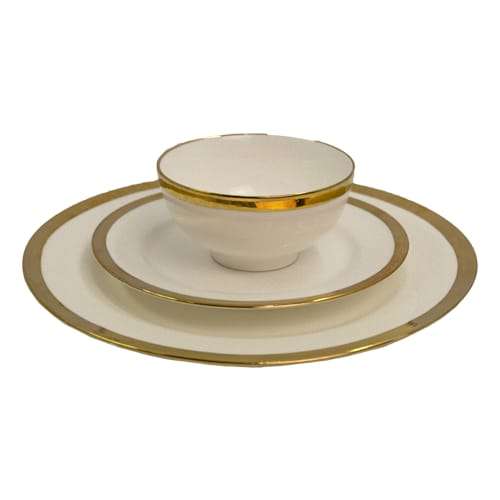 Dinner Sets  - 3pc Gold Rim