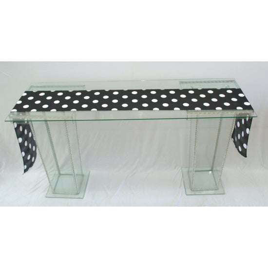Table Runner - Mini Matt Polka Dot - Black and White Dots / Single