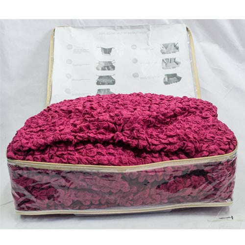 Sofa Covers - Stretch - 2+2+1+1 / Light Brown / Frilled